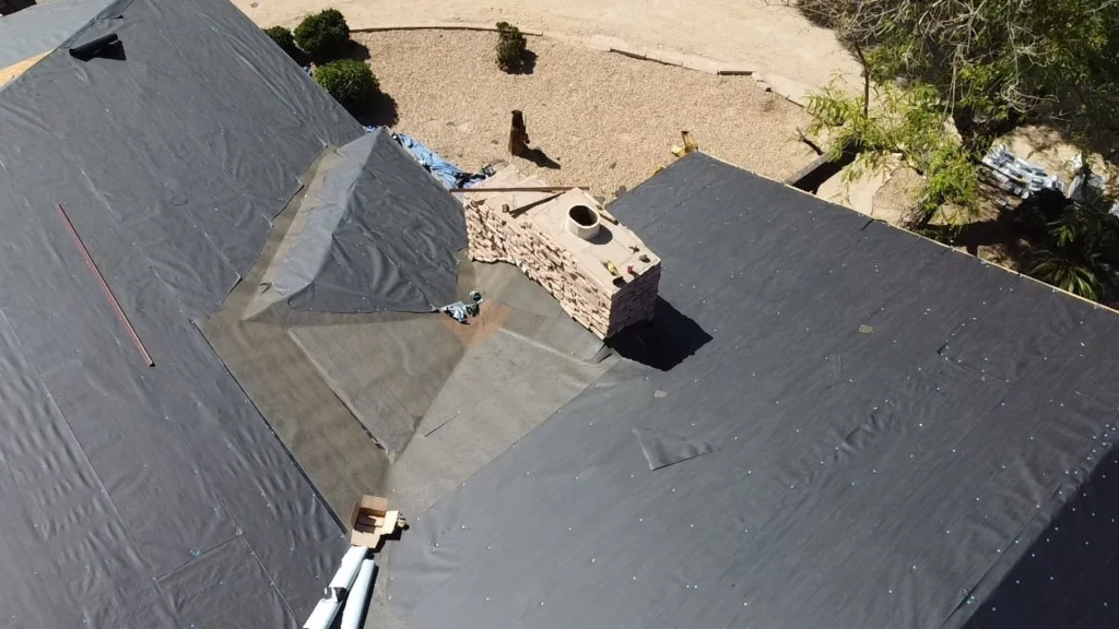 Shingle roof in Phoenix, Arizona before the shingle roof replacement after storm damage