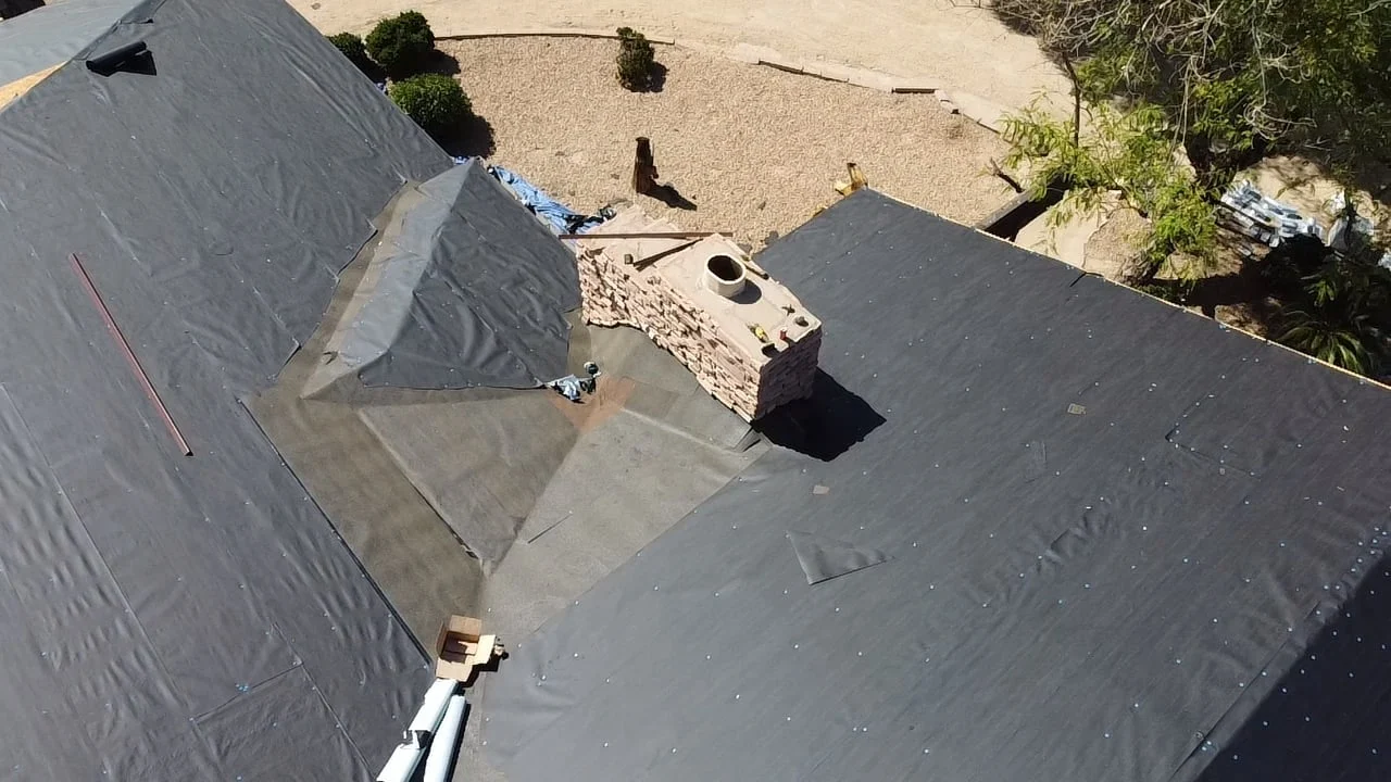 Shingle roof in Phoenix, Arizona before the shingle roof replacement after storm damage